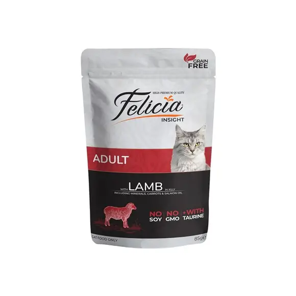 Felicia Tahılsız Yetişkin Kuzu Etli Yaş Kedi Maması 85 gr